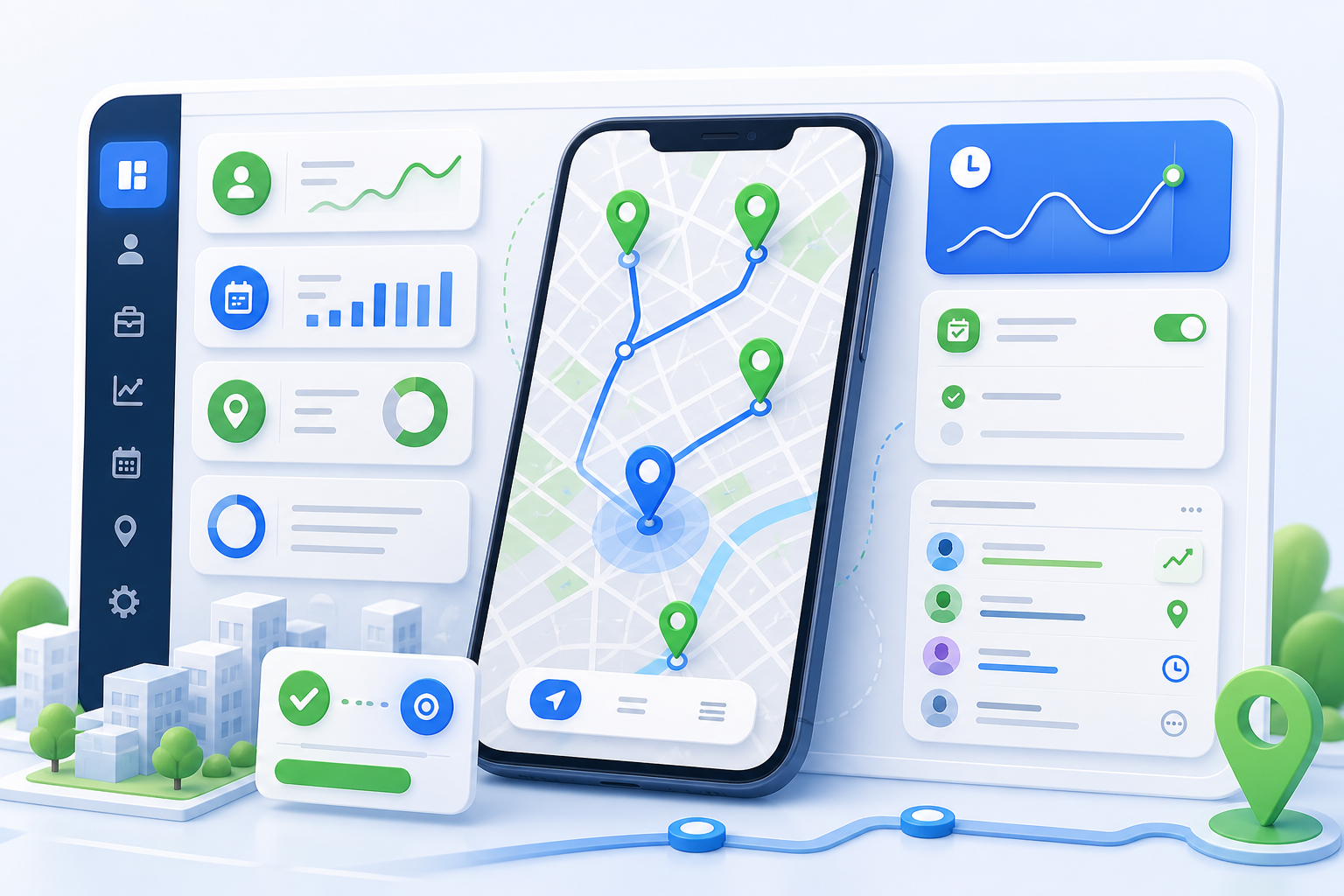 GPS Attendance & HR solution illustration